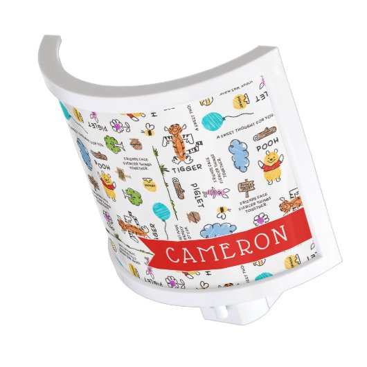 Winnie the Pooh | Friends Doodle Sketch Pattern Night Light (Angled)