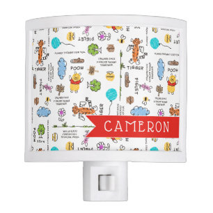 Winnie the Pooh   Friends Doodle Sketch Pattern Night Light