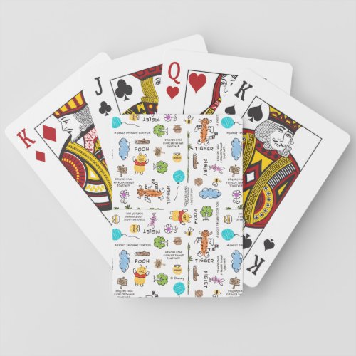 Winnie the Pooh  Friends Doodle Sketch Pattern Poker Cards