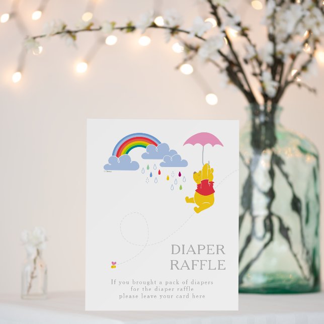 Winnie the Pooh | Girl Baby Shower Diaper Raffle Foam Board (In Situ (Wedding))
