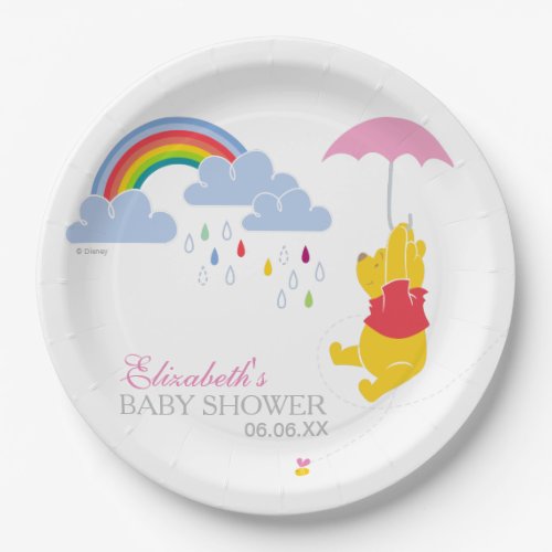 Winnie the Pooh  Girl Baby Shower Paper Plates