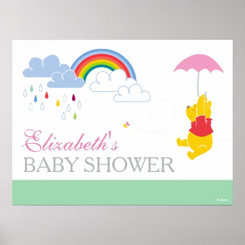 Winnie the Pooh  Girl Baby Shower Poster