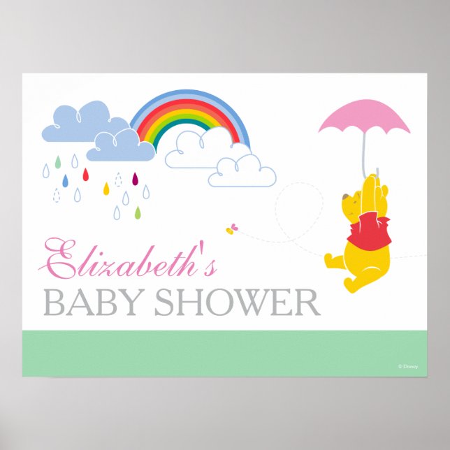 Winnie the Pooh | Girl Baby Shower Poster (Front)
