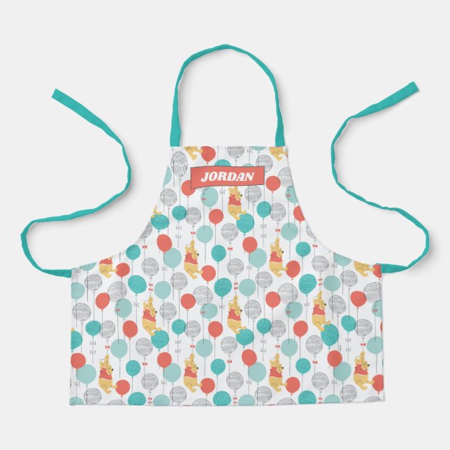 Winnie the Pooh | Hanging On Balloons Pattern Apron (Front)
