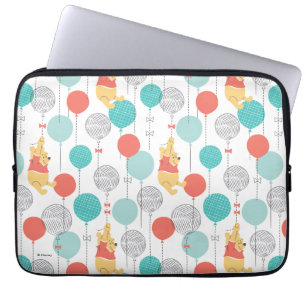 Winnie the Pooh Hanging On Balloons Pattern Laptop Sleeve
