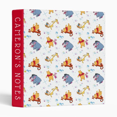Winnie the Pooh  Hanging with Friends Pattern 3 Ring Binder