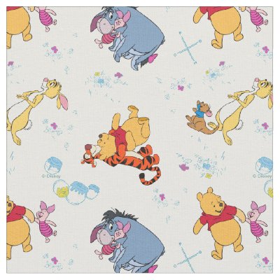  Disney Winnie The Pooh Fabric Wonder and Whimsy Silhouette Lace  in Blue Premium Quality Cotton Fabric by The Yard : Arts, Crafts & Sewing
