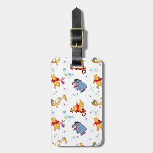 Winnie the Pooh  Hanging with Friends Pattern Luggage Tag