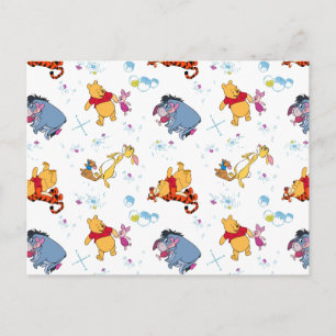 Winnie the Pooh   Hanging with Friends Pattern Postcard