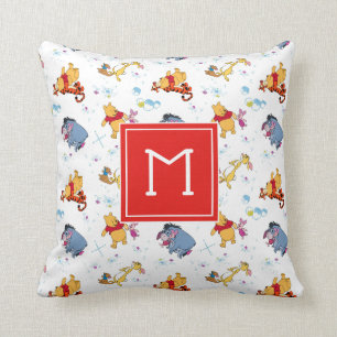 Winnie the Pooh Hanging with Friends Pattern Throw Pillow