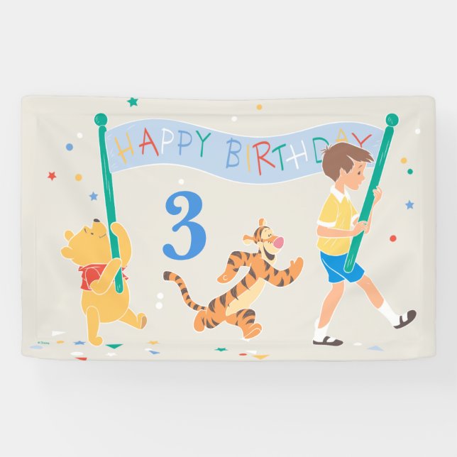 Winnie the Pooh | Happy Birthday Banner (Horizontal)