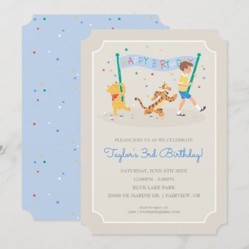 Winnie the Pooh | Happy Birthday Invitation