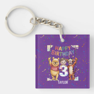 Winnie the Pooh   Happy Birthday Keychain