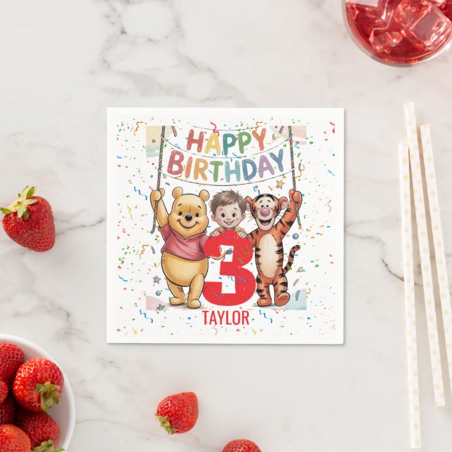 Winnie the Pooh | Happy Birthday Napkins (Insitu)