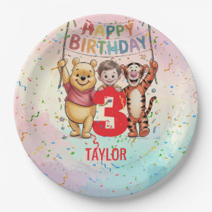 Winnie the Pooh   Happy Birthday Paper Plates