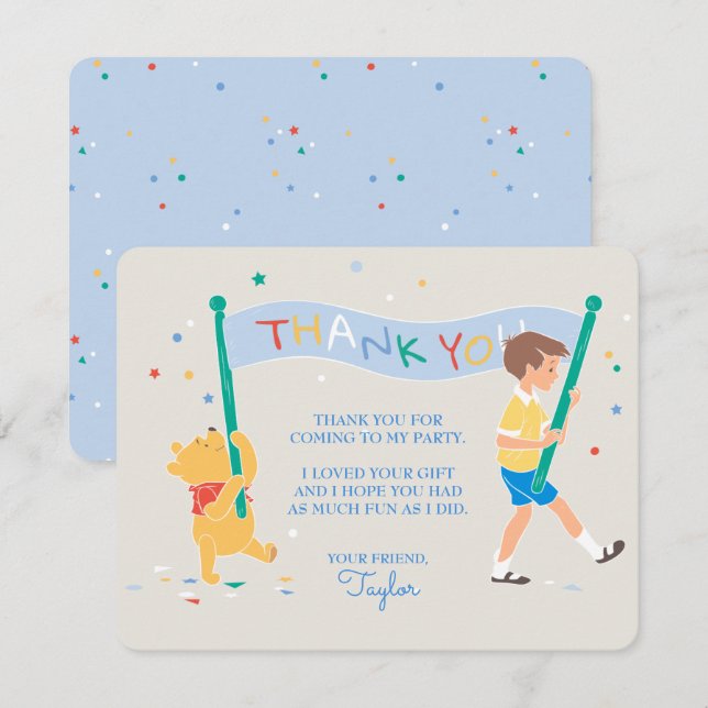 Winnie the Pooh | Happy Birthday Thank You Card (Front/Back)