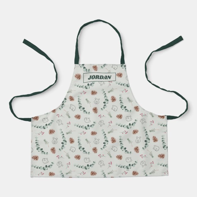 Winnie the Pooh | Happy Christmas Pattern Apron (Front)