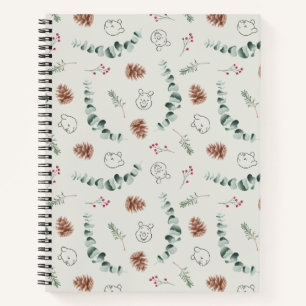 Winnie the Pooh   Happy Christmas Pattern Notebook