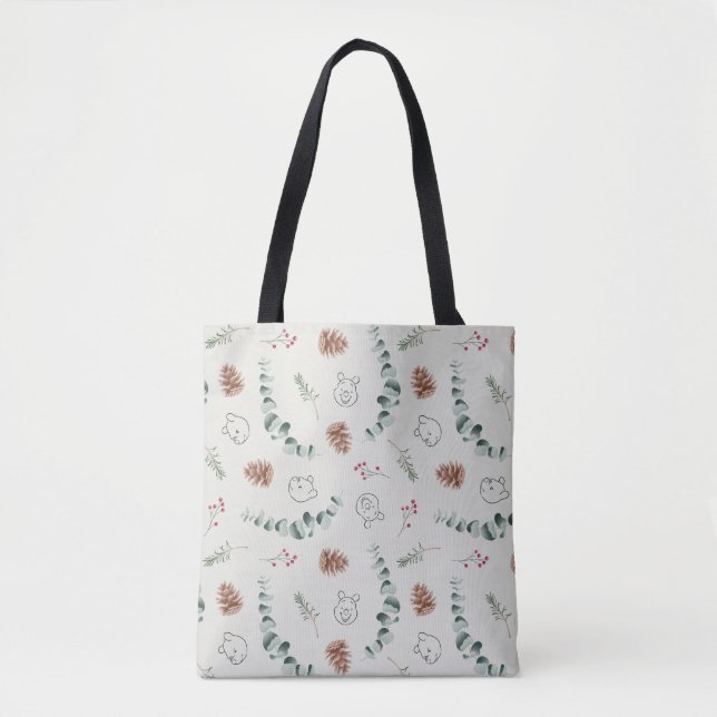 Winnie the Pooh | Happy Christmas Pattern Tote Bag (Front)