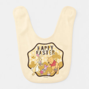 Winnie the Pooh   Happy Easter Badge Baby Bib