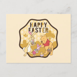 Winnie the Pooh Happy Easter Badge Postcard