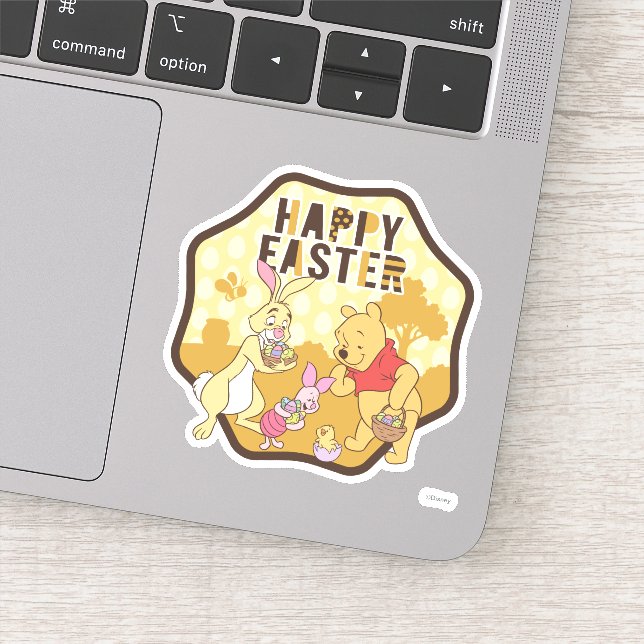 Winnie the Pooh | Happy Easter Badge Sticker (Detail)