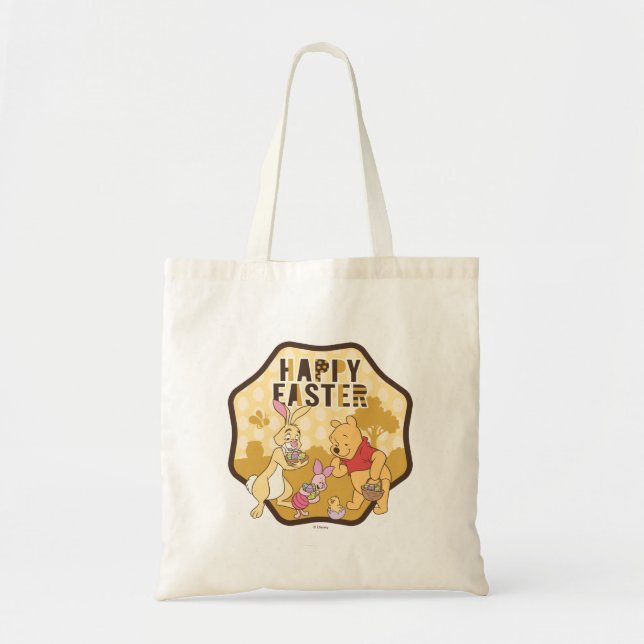 Winnie the Pooh | Happy Easter Badge Tote Bag (Front)