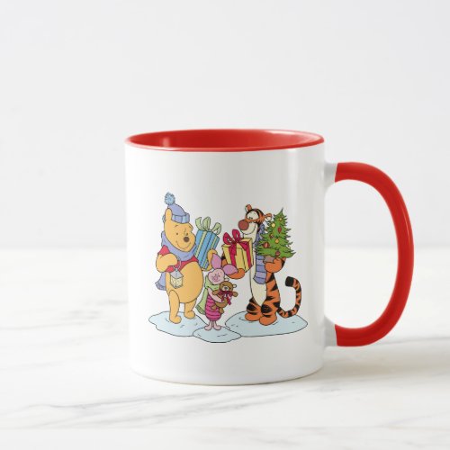 Winnie the Pooh  Happy Holidays Gift Giving Mug