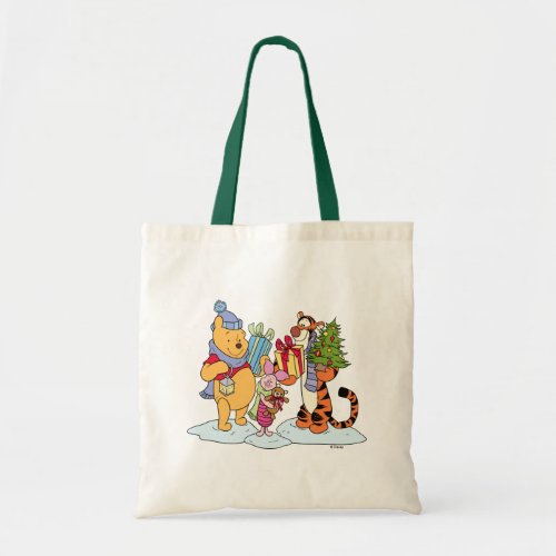 Winnie the Pooh  Happy Holidays Gift Giving Tote Bag