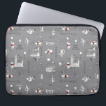 Winnie the Pooh | Hello Friends Gray Pattern Laptop Sleeve<br><div class="desc">Disney's Christopher Robin | This graphic features Pooh and friends in a fun pattern on a gray background.</div>