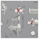 Winnie the Pooh | Hello Friends Grey Pattern Fabric