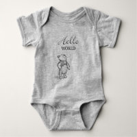 Winnie the Pooh | Hello World Quote Baby Bodysuit