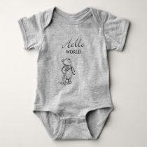 Winnie the Pooh | Hello World Quote Baby Bodysuit Winnie the Pooh | Hello World Quote Baby Bodysuit