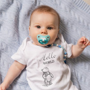 Winnie The Pooh | Hello World Quote Baby Bodysuit at Zazzle