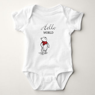 Winnie the Pooh | Hello World Quote Baby Bodysuit