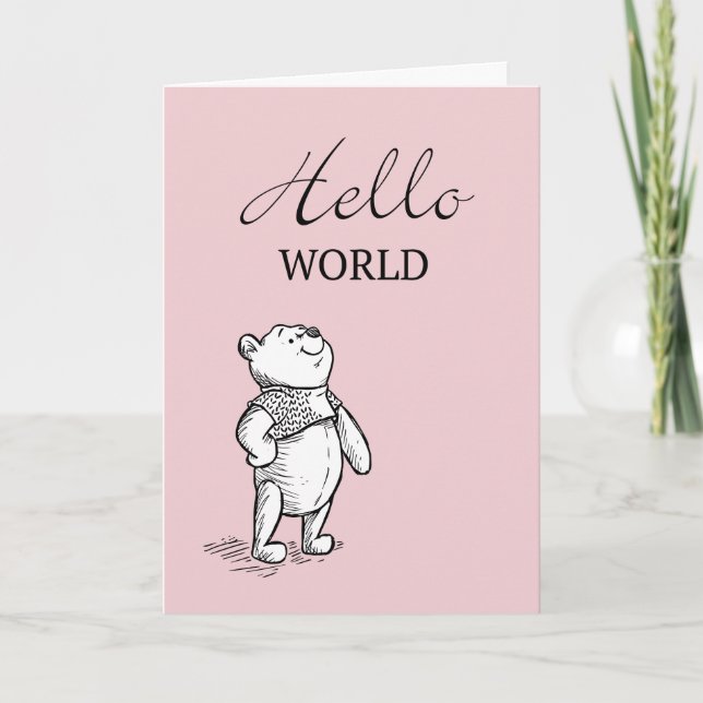 Winnie the Pooh | Hello World Quote Card (Front)