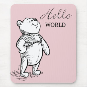 Winnie the Pooh   Hello World Quote Mouse Pad