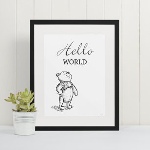 Winnie the Pooh   Hello World Quote Poster
