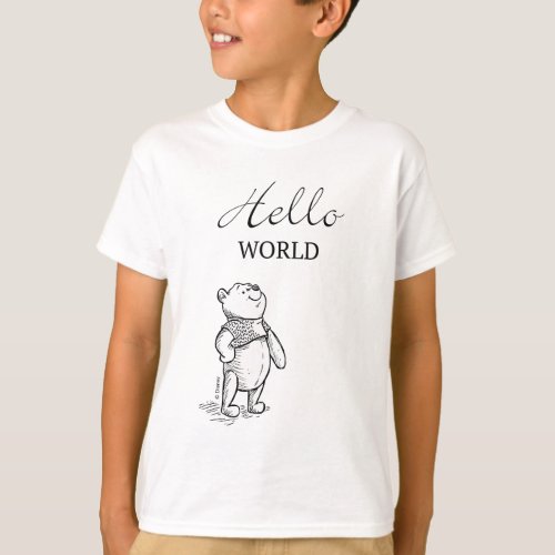 Winnie the Pooh  Hello World Quote T_Shirt