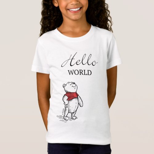 Winnie the Pooh  Hello World Quote T_Shirt