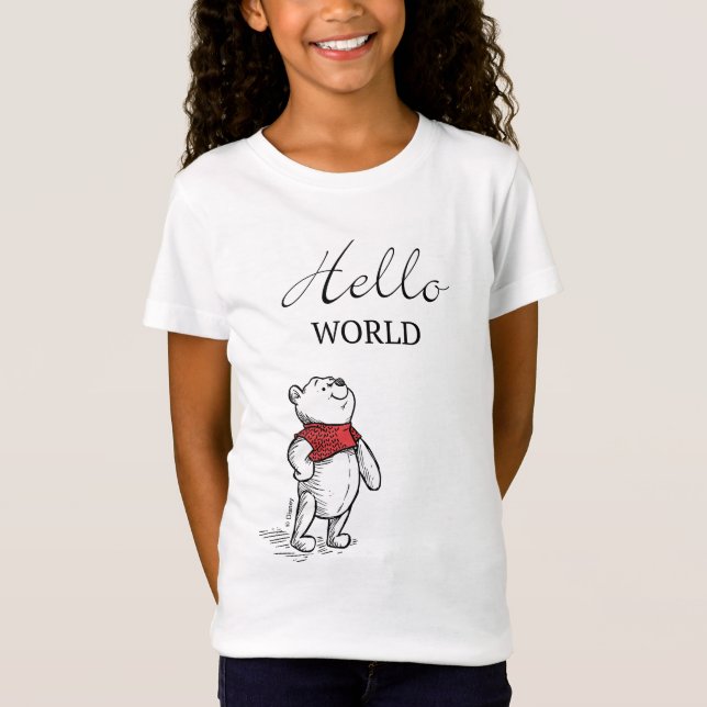 Winnie the Pooh | Hello World Quote T-Shirt (Front)