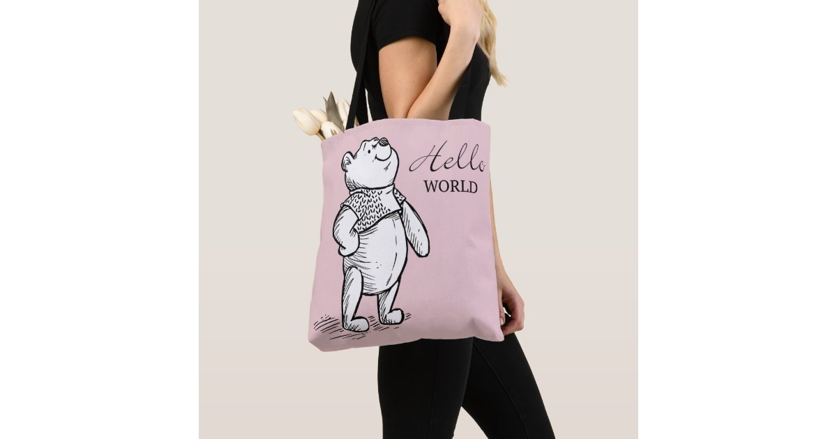 Winnie the Pooh | Hello World Quote Tote Bag | Zazzle.com