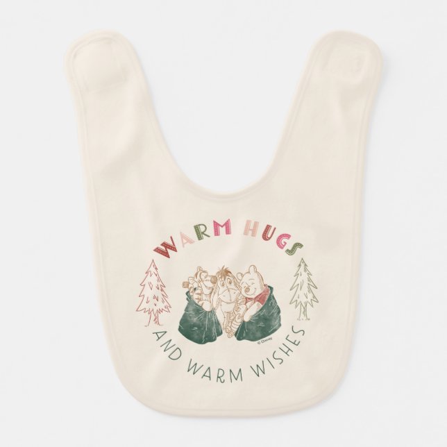 Winnie the Pooh | Holiday Wishes Baby Bib (Front)