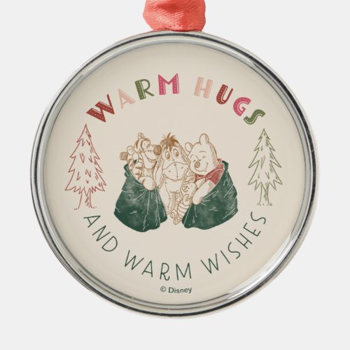 Winnie the Pooh  Holiday Wishes Metal Ornament