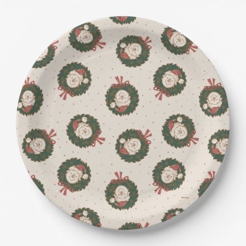 Winnie the Pooh Holiday Wreath Pattern Paper Plates