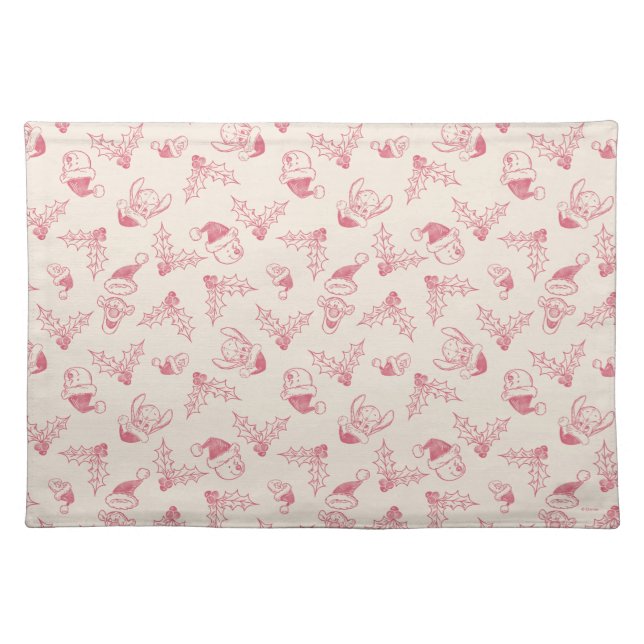 Winnie the Pooh Holly Pattern Cloth Placemat (Front)