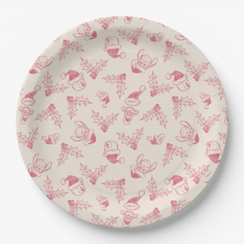 Winnie the Pooh Holly Pattern Paper Plates