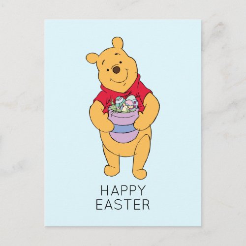 Winnie the Pooh  Honey Pot Full of Easter Eggs Postcard