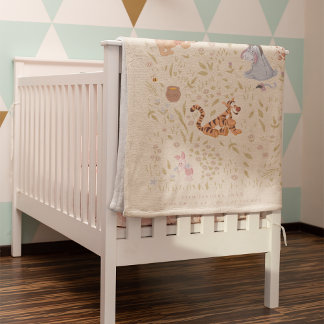 Winnie the Pooh Hundred Acre Wood Birth Stats Fleece Blanket