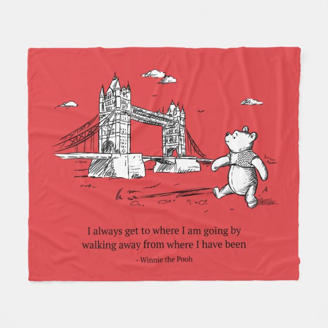 Winnie the Pooh | I Always Get to Where I Am Going Fleece Blanket (Front (Horizontal))